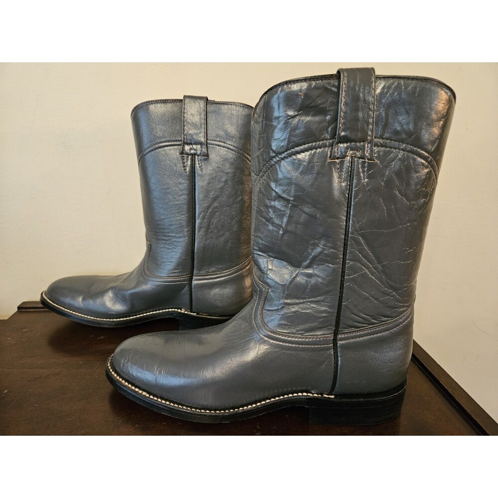 COWTOWN Gray Leather Cowboy Boots Women's 9 D Mexico